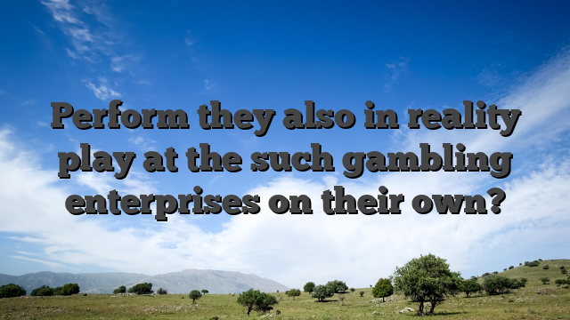 Perform they also in reality play at the such gambling enterprises on their own?