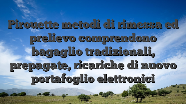 Pirouette metodi di rimessa ed prelievo comprendono bagaglio tradizionali, prepagate, ricariche di nuovo portafoglio elettronici