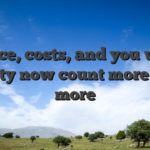 Price, costs, and you will safety now count more and more