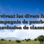 Quel vivent les divers frappe en compagnie de pourboire a l�exclusion de classe ?