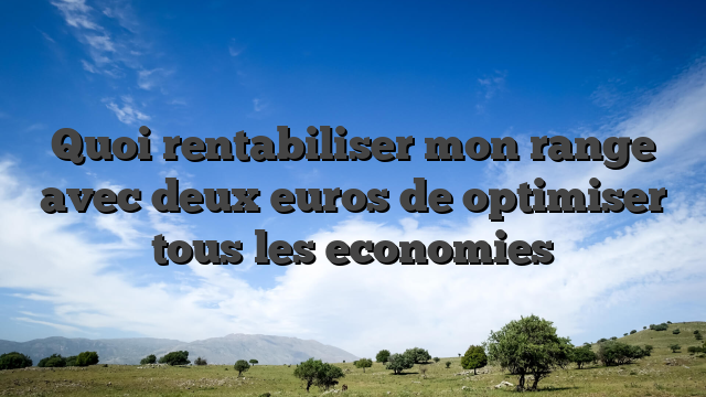Quoi rentabiliser mon range avec deux euros de optimiser tous les economies