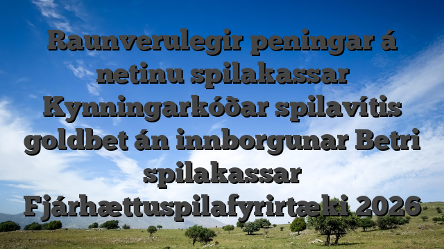 Raunverulegir peningar á netinu spilakassar Kynningarkóðar spilavítis goldbet án innborgunar Betri spilakassar Fjárhættuspilafyrirtæki 2026