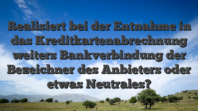 Realisiert bei der Entnahme in das Kreditkartenabrechnung weiters Bankverbindung der Bezeichner des Anbieters oder etwas Neutrales?