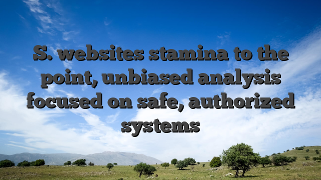 S. websites stamina to the point, unbiased analysis focused on safe, authorized systems