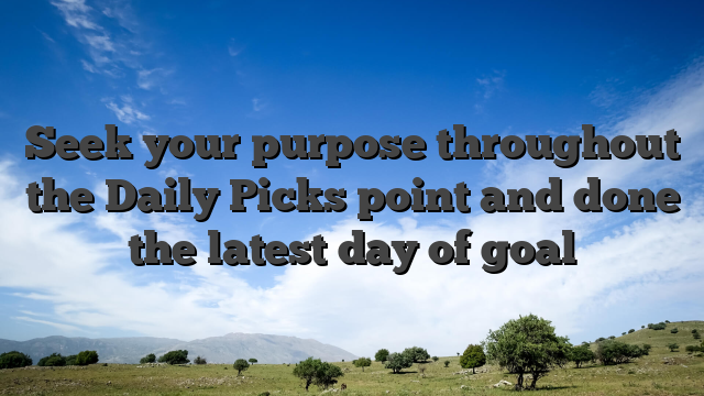 Seek your purpose throughout the Daily Picks point and done the latest day of goal