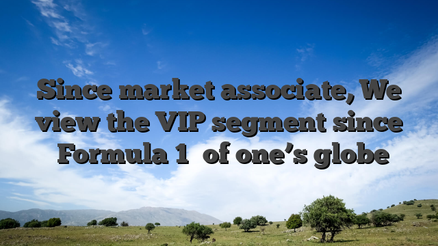 Since market associate, We view the VIP segment since �Formula 1� of one’s globe