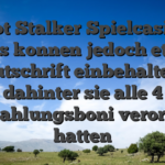 Slot Stalker Spielcasino lovers konnen jedoch etliche Gutschrift einbehalten, dahinter sie alle 4 Einzahlungsboni verordnet hatten