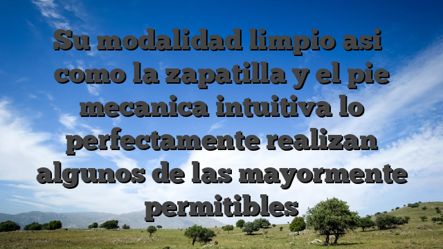 Su modalidad limpio asi� como la zapatilla y el pie mecanica intuitiva lo perfectamente realizan algunos de las mayormente permitibles