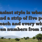 The easiest style is where you will find a strip of five passes, for each and every which have ten numbers from 1 � fifty