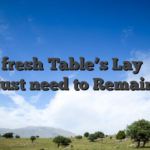 The fresh Table’s Lay � You just need to Remain