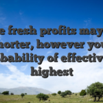 The fresh profits may be shorter, however your probability of effective is highest