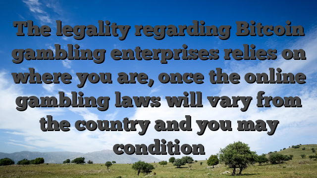 The legality regarding Bitcoin gambling enterprises relies on where you are, once the online gambling laws will vary from the country and you may condition