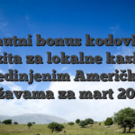 Trenutni bonus kodovi bez depozita za lokalne kasinoe u Sjedinjenim Američkim Državama za mart 2026.