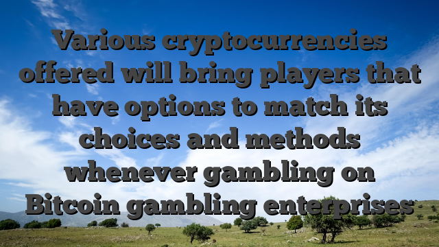 Various cryptocurrencies offered will bring players that have options to match its choices and methods whenever gambling on Bitcoin gambling enterprises