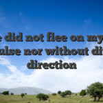 Volte did not flee on my own impulse nor without divine direction