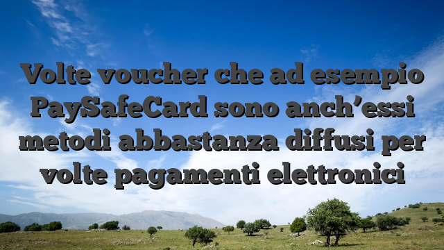 Volte voucher che ad esempio PaySafeCard sono anch’essi metodi abbastanza diffusi per volte pagamenti elettronici