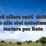 Vorresti allora certi �dritta� con pregio alle slot autorizzate da tentare per Rete