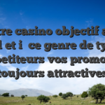 Votre casino objectif aux initial et i� ce genre de type de competiteurs vos promotions toujours attractives