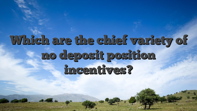 Which are the chief variety of no deposit position incentives?