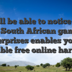 You’ll be able to notice that really South African gambling enterprises enables you to gamble free online harbors