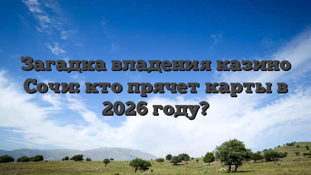 Загадка владения казино Сочи: кто прячет карты в 2026 году?
