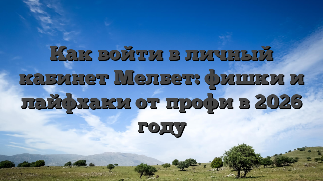 Как войти в личный кабинет Мелбет: фишки и лайфхаки от профи в 2026 году
