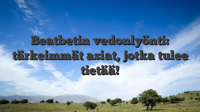 Beatbetin vedonlyönti: tärkeimmät asiat, jotka tulee tietää!