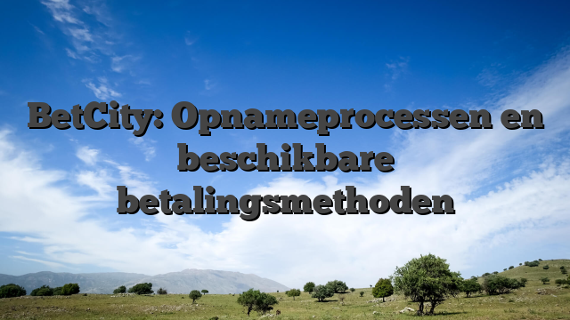 BetCity: Opnameprocessen en beschikbare betalingsmethoden