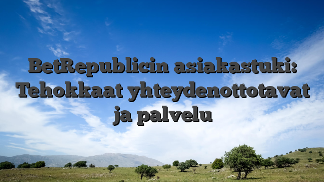 BetRepublicin asiakastuki: Tehokkaat yhteydenottotavat ja palvelu