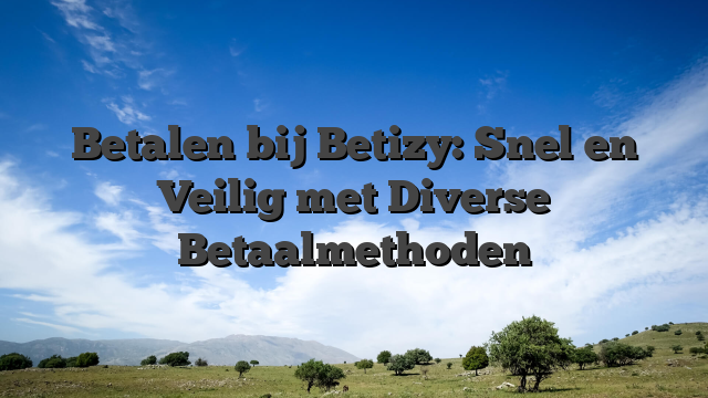 Betalen bij Betizy: Snel en Veilig met Diverse Betaalmethoden