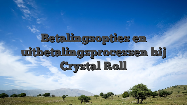 Betalingsopties en uitbetalingsprocessen bij Crystal Roll