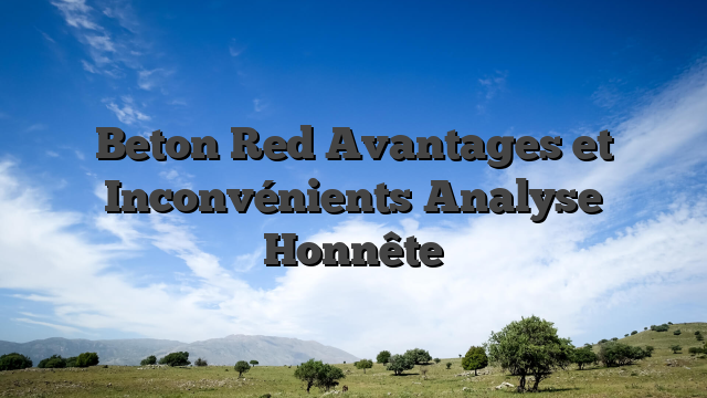 Beton Red Avantages et Inconvénients Analyse Honnête