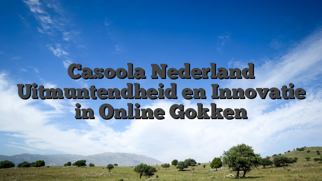 Casoola Nederland Uitmuntendheid en Innovatie in Online Gokken