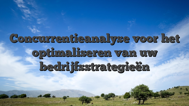 Concurrentieanalyse voor het optimaliseren van uw bedrijfsstrategieën