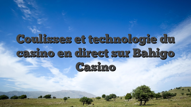 Coulisses et technologie du casino en direct sur Bahigo Casino