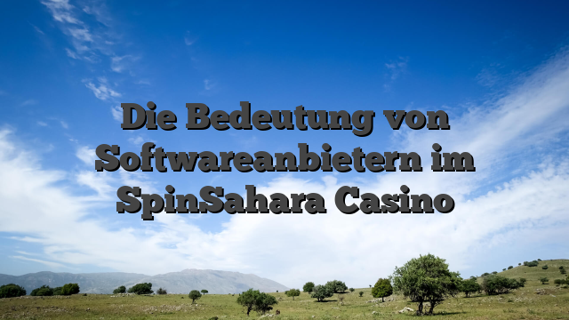 Die Bedeutung von Softwareanbietern im SpinSahara Casino