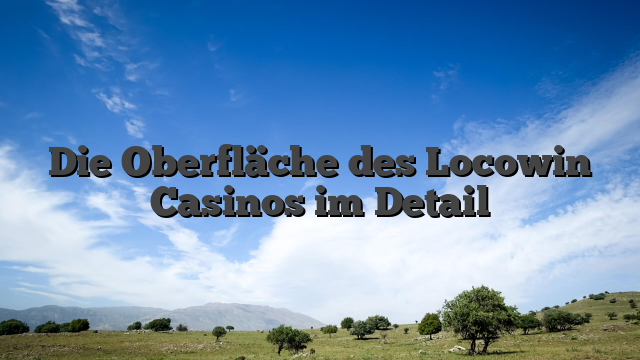 Die Oberfläche des Locowin Casinos im Detail