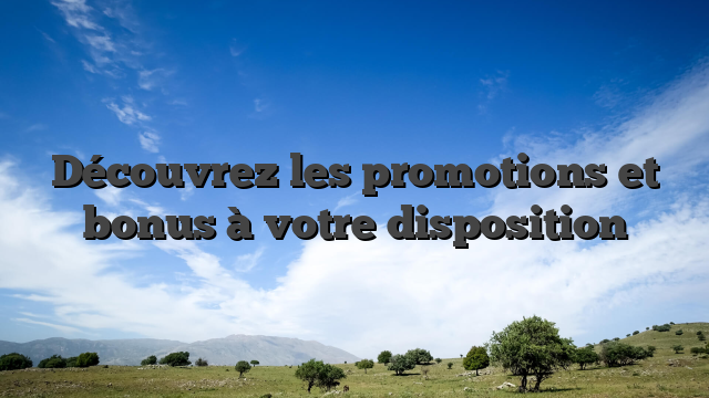 Découvrez les promotions et bonus à votre disposition