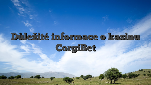 Důležité informace o kasinu CorgiBet