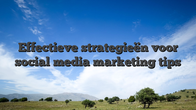 Effectieve strategieën voor social media marketing tips