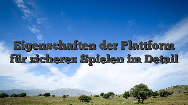 Eigenschaften der Plattform für sicheres Spielen im Detail