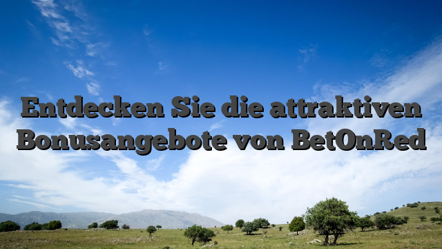 Entdecken Sie die attraktiven Bonusangebote von BetOnRed