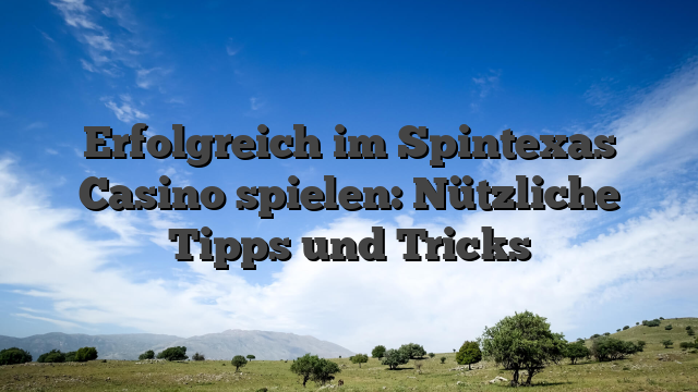 Erfolgreich im Spintexas Casino spielen: Nützliche Tipps und Tricks