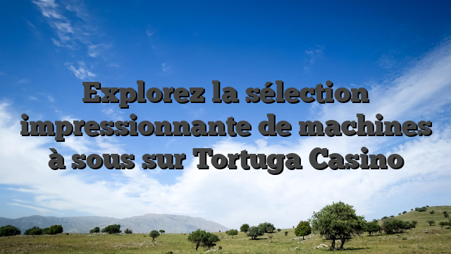Explorez la sélection impressionnante de machines à sous sur Tortuga Casino