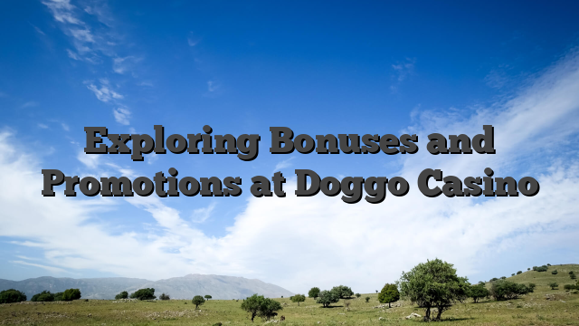 Exploring Bonuses and Promotions at Doggo Casino