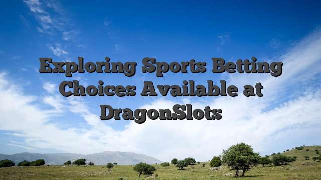Exploring Sports Betting Choices Available at DragonSlots