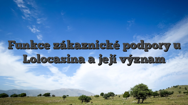 Funkce zákaznické podpory u Lolocasina a její význam