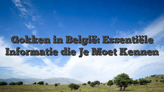 Gokken in België: Essentiële Informatie die Je Moet Kennen