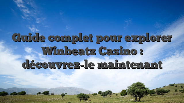 Guide complet pour explorer Winbeatz Casino : découvrez-le maintenant