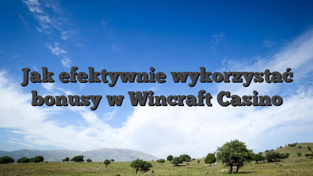 Jak efektywnie wykorzystać bonusy w Wincraft Casino